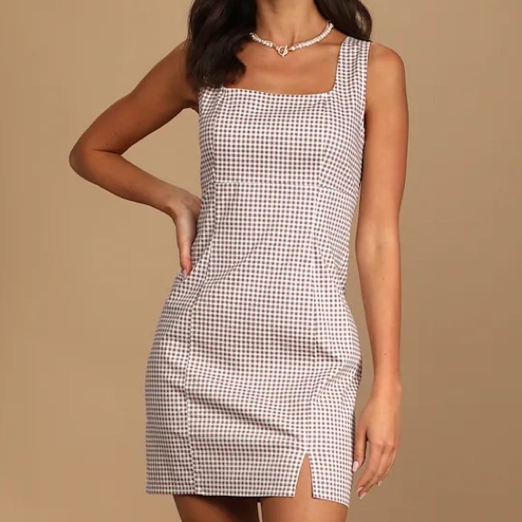 Lulus Dresses & Skirts - Lulus Women M Happy Chance Purple Gingham Square Neck Mini Dress